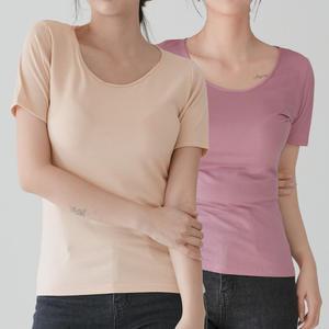 차밍 T/330 여성 소프트터치 라운드넥 3부 반팔런닝 이너속옷