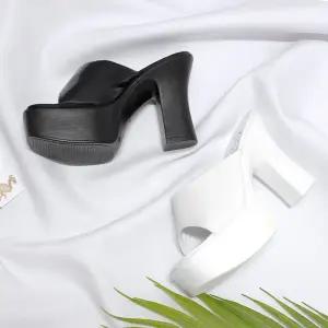 에나멜힐 여성 웨딩 슈즈 파티 구두 가보시힐 통굽 슬리퍼 편안한 신발