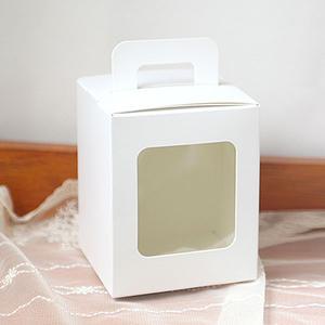 손잡이상자 화이트창미니 50개/포장박스/답례품.선물/베이킹/쿠키/머핀