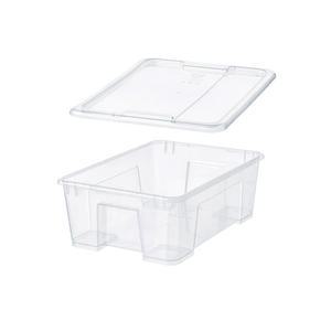 이케아 SAMLA 삼라 수납함+뚜껑, 투명 39x28x14 cm/11 L/정리함