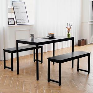 THEJOA 모던 벤치의자 2인용 식탁의자 간이 테이블 베란다 화분 다육이 철제 질열대 선반