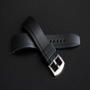 블랙 곡선형 러버밴드 우레탄 시계줄 20mm, 22mm