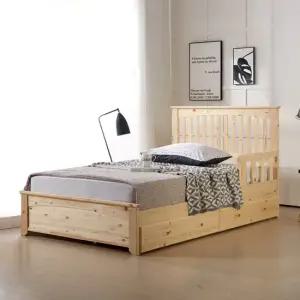 마틴  네추럴) 원목 슈퍼 싱글 초등 학생 아동  어린이 공주 침대  매트포함)