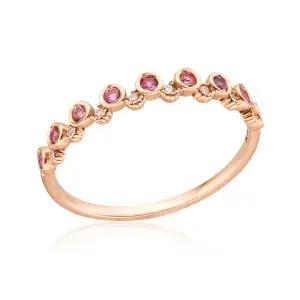 [비앤비골드] 14K/18K 지그재그 서클 핑크사파이어 반지 RSS16048