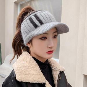 여성 겨울 양선 니트 기모 스포츠 썬캡