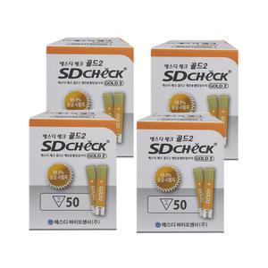 SD체크골드2 혈당시험지 4박스 200매+침200+알콜솜200