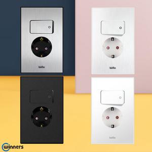 위너스 벨로 스위치 부착 1구 콘센트 배선기구 전기