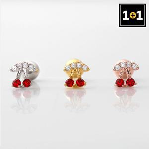 [메리그린][1+1] 써지컬 핀 큐빅 피어싱 큐티체리 3종 택1 한쪽판매