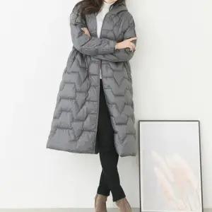 여성 덕다운 퀼팅 후드 롱 패딩 점퍼 아우터 오리털 코트
