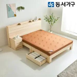 동서가구 로제 호텔형 편백나무 원목 프레임 풍기인견 황토볼 싱글 S 수납 흙침대 DF643742