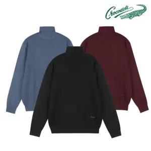 [크로커다일] 와플조직 롱 터틀넥 니트티 CDAA8TP9791