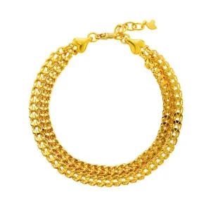 [한국금다이아몬드] 여자 순금 팔찌 체인 두줄 벌집 24K 11.25g 18K장식