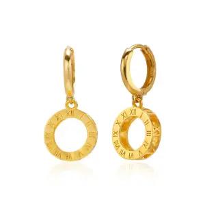[한국금다이아몬드] 여자 순금 원터치 귀걸이 로마 써클 24K 3.75g 18k링
