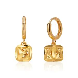 [한국금다이아몬드] 여자 순금 원터치 귀걸이 꽃 큐브 24K 1.875g 18k링