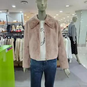 시슬리/애플아울렛/카라넥 페이크퍼 숏 자켓 SA LEC2261