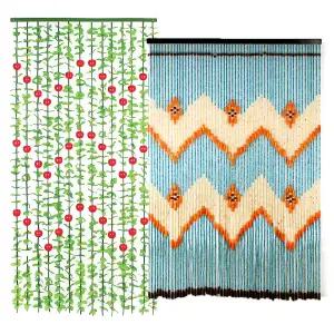 나무구슬문발 풀잎발 ( 풀잎발 넝쿨 풀발 빈티지 레트로 인테리어 소품 벽장식 우드발 우드볼 목각발 )