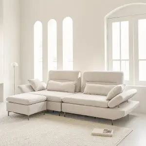 [아이엔지홈]포쉬 패브릭 4인 스윙소파 이지클린 (스툴포함)