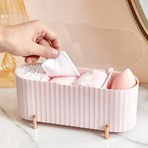 3칸 분리 화장솜 면봉 퍼프 보관함 [4color] 화장품 화장대 정리함 수납함 통 유쁘다