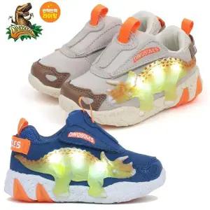 [토박스](강남점)다이노솔즈 공룡 운동화 트리케라 3D 벨크로 LED 라이트닝 DNKCD3TSTK11