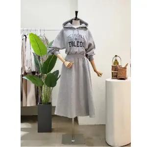 [대구백화점] [4CUS]레터링 밴딩 후드 롱원피스(23FF5H9OP5255)