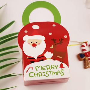 크리스마스  손잡이상자 산타 10개  / 어린이집 유치원 학교 학원 교회 크리스마스 쿠키 사탕 선물포장 종이상자