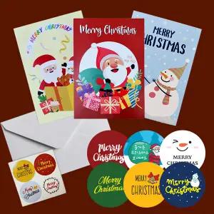 스티커네 크리스마스엽서 36매세트 크리스마스카드봉투스티커 풀구성 기획세트