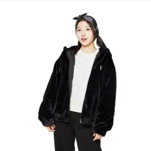 세이브존07 블랙 밍크 퍼 안감 패딩 후드 점퍼 23W0160