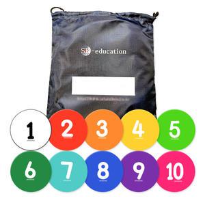 숫자 원마커 30cm 10개 1세트 가방포함 건너뛰기 징검다리 레인보우 체육놀이 게임 원형 마크 트레이닝