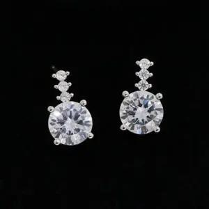 [하프클럽/]여자 크리스탈 큐빅 드롭 연주회 웨딩 신부 촬영 귀걸이