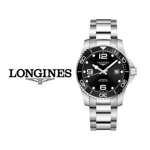 론진 하이드로콘퀘스트 오토매틱 세라믹 블랙 남자 메탈 손목시계 L3.781.4.56.6