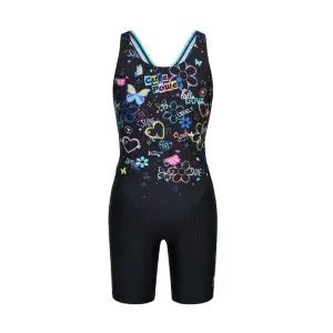 [레노마수영복](하남점) 지퍼백 폴리백  증정 여아동 그래피티 플라워 3부 반신수영복 블랙 GS2E863-BK