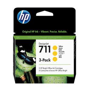 HP 정품잉크 no.711  CZ136A 옐로우 29ml x 3개  디자인젯 T120, T130, T520, T525, T530