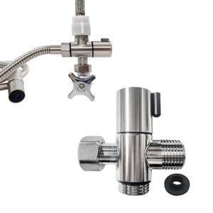 철물팩토리 스테인리스 T밸브 온오프 앵글 티 밸브 관붙이 비데 수도꼭지 욕실 양변기 샤워기 헤드 청소건 스프레이건 배관 연결 부속 스텐 어댑터 세면대 분배기 YJKOPRC1 2개