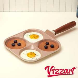 비자트 우브 멀티 인덕션 4구 에그팬 계란후라이팬 브런치 롤 팬케이크