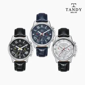 탠디시계 다이아몬드 멀티펑션 가죽 남자손목시계 DIA-3925