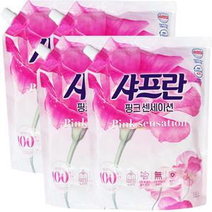 엘지 샤프란 섬유 유연제 리필 핑크 센세이션 2.1l x 4개
