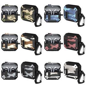 [유니커블]갤럭시 버즈3 프로 호환 밀리터리 락 잠금 버튼 하드 범퍼 이어폰 케이스 카라비너 키링 고리