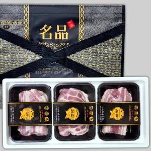 [으뜸한돈][선물포장] 한돈 냉장 삼겹살+목살+오겹살 1.5kg 선물세트 (구이용)