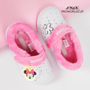 [PWX]1+1 프로월드컵키즈 미니마우스 미니폼 라이팅 논슬립 털실내화(PK)
