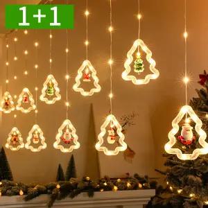 [1개+1개] 크리스마스 조명 장식 가랜드 무드등 줄조명 거실 트리 LED 전구