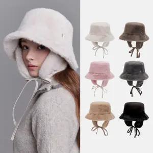 [롯데백화점]화이트샌즈 공용 퍼 탈부착 이어머프 버킷햇 오슬리 (6 colors)