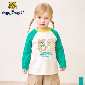 [몰리멜리] 듀이듀이배색래글런티셔츠