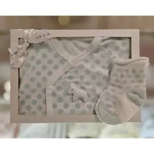 [에뜨와](본점) (임신출산선물)모리배내가운X양말세트(민트) (07R117103S2)