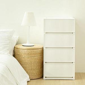 코멧 모던 서랍장, 화이트, 400mm, 4단 one option