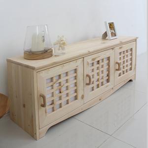 [프라이드리빙]자연솔원목 빗살문 거실장 가로3칸