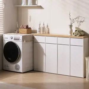 MN2075 4칸 슬림형 가정용 재활용 분리수거함 수납장 1300