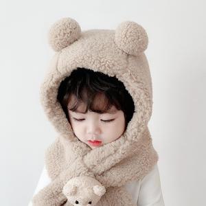 아기 바라클라바 키즈 털모자 어린이 귀달이모자 브라운