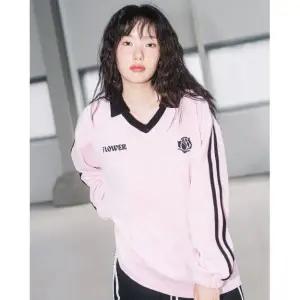 해비즘 HAVISM OVERSIZE VELOUR V-NECK L/S TEE PINK