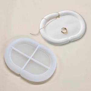 석고 테라조 레진 트레이 만들기 실리콘 몰드 타원