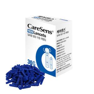 케어센스 멸균 수동 란셋 채혈침 100개 30G 일회용 사혈기용